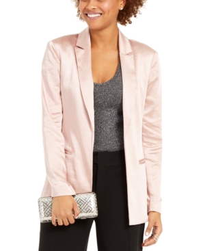 Inc International Concepts Satin Open-front Blazer, Created For Macy's In Washed White