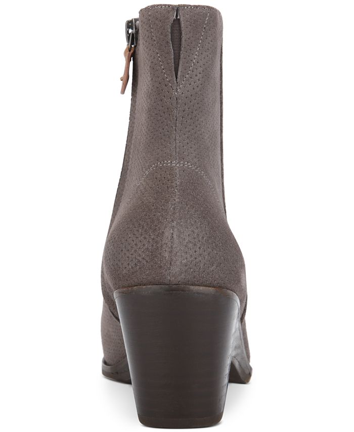 Gentle Souls Women's Blaise Ankle Bootie - Side Zip, Block Heel, Soft Leather