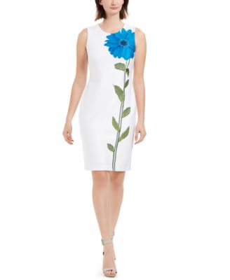 Calvin Klein Single Flower Sheath Dress 