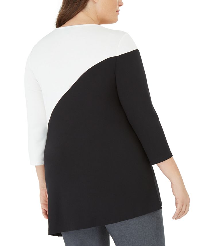 Alfani Plus Size Sheer Tie Hem Tunic main image 1