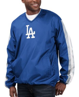 Men's Starter Royal Los Angeles Dodgers Yardline V-Neck Pullover Windbreaker Size: Medium