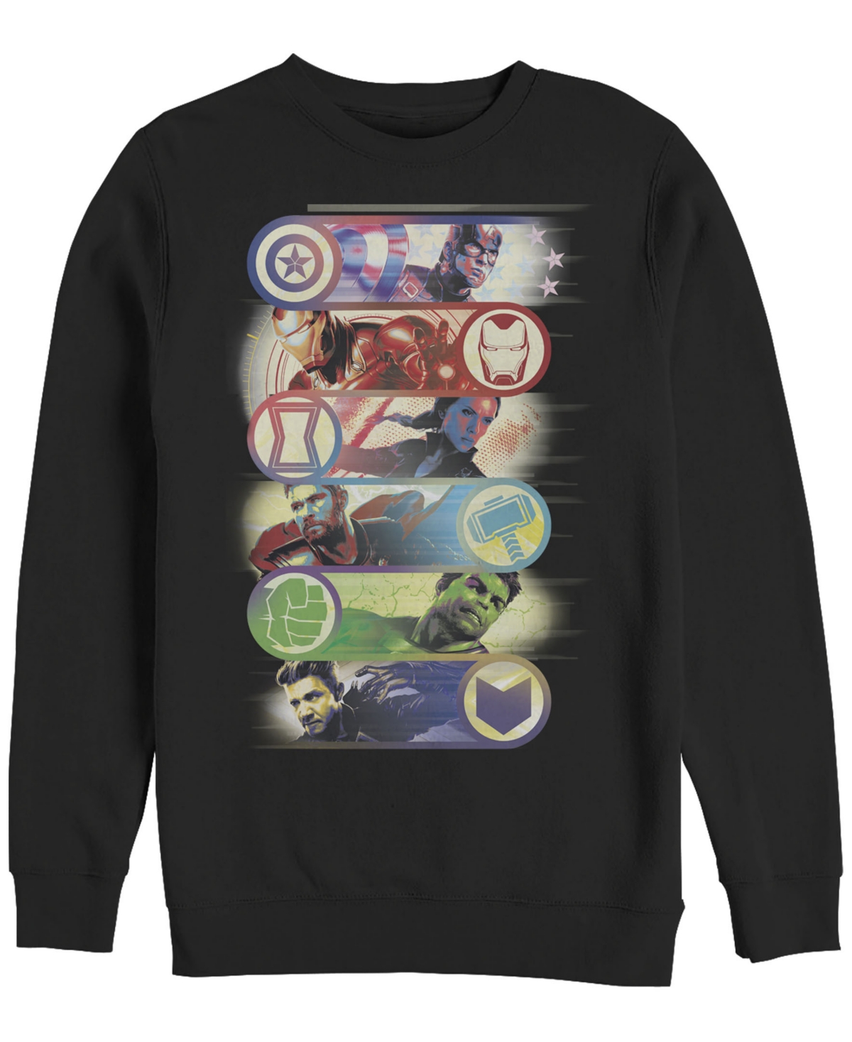 Marvel Men's Avengers Endgame Hero Icons, Crewneck Fleece