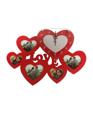 Creative Motion Heart Love Clock with 5 Heart Photo Frames - Macy's