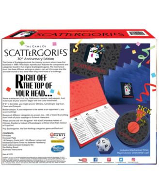 the Game of Scattergories - 30th Anniversary Edition
