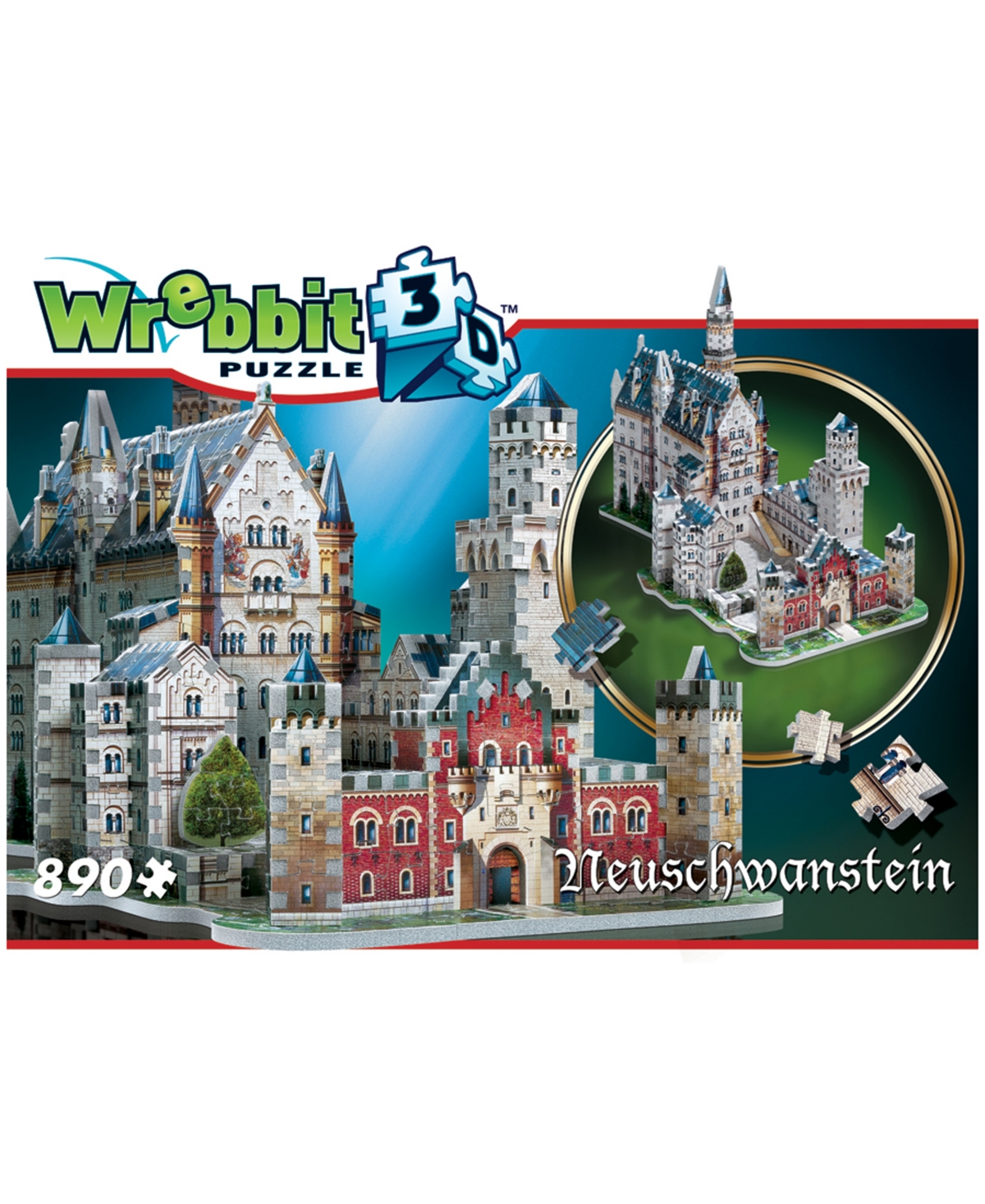 Wrebbit Neuschwanstein Castle 3d Puzzle- 890 Pieces In White