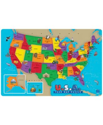 Educational Insights USA Foam Map Floor Puzzle- 54 Pieces