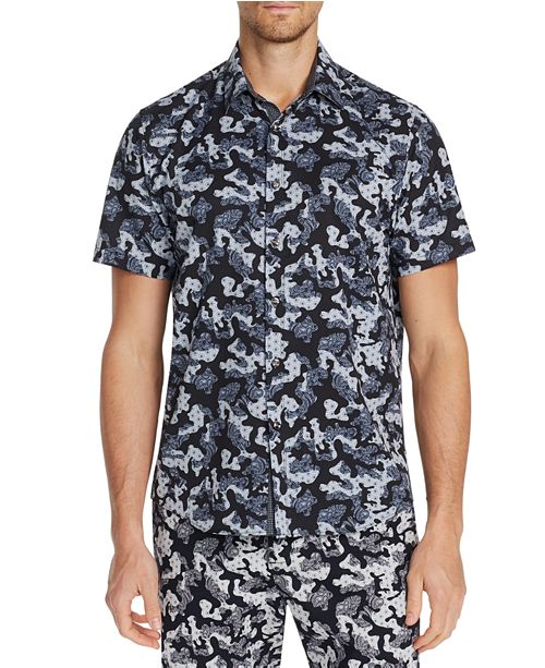 Men S Slim Fit Performance Stretch Camo Floral Short Sleeve Shirt