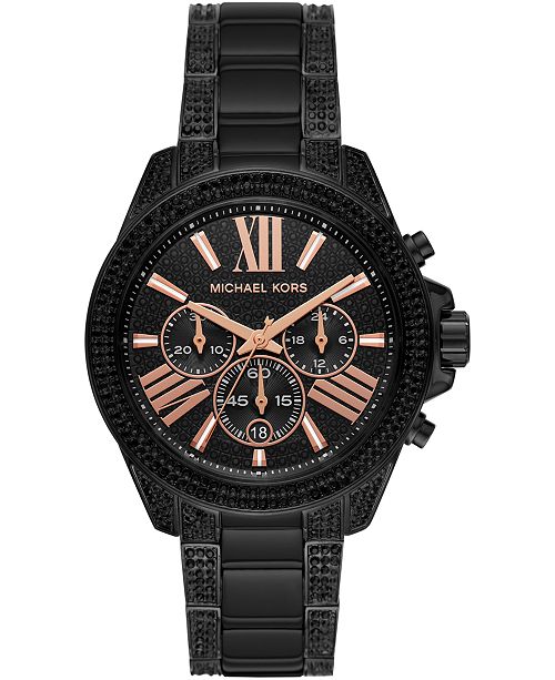Michael Kors Women's Chronograph Wren Black Stainless ...