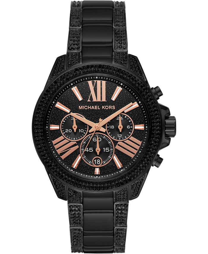 Michael Kors Women's Chronograph Wren Black Stainless Steel