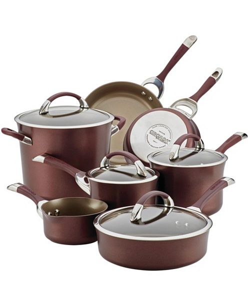 Circulon Symmetry Merlot 11Pc. HardAnodized NonStick Cookware Set