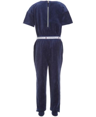 long sleeve velour jumpsuit