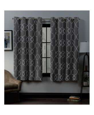 Belmont Embroidered Woven Blackout Grommet Top Curtain Panel Pair