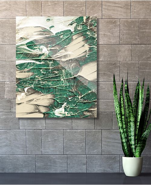 Creative Gallery Paint Swipe Teal Green White Abstract 16 X 20