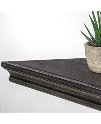 American Art Decor Rustic Wood Floating Corner Shelves, Set of 2