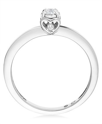 Macy's - Diamond Solitaire Side Heart Promise Ring (1/10 ct. t.w.) in 10k White Gold