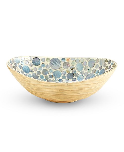 Two S Company Dots Mother Of Pearl Decorative Bamboo Bowl