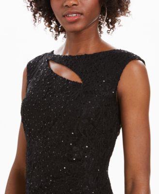 Cutout Sequined Lace Gown