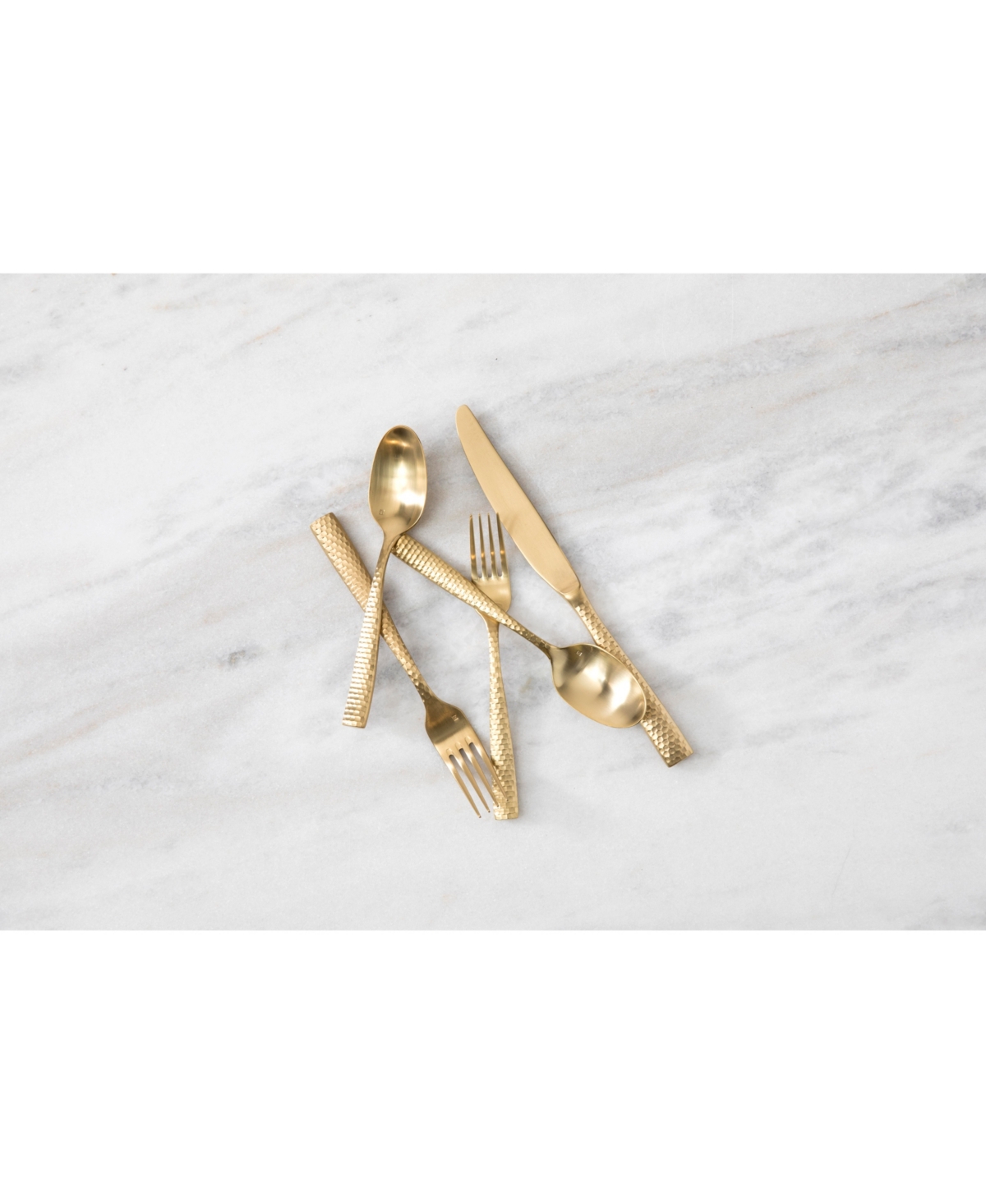 Fortessa Lucca Faceted Brushed Gold 5pc Place Setting In Gold