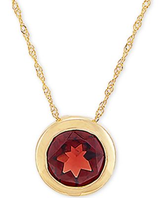 garnet bezel necklace