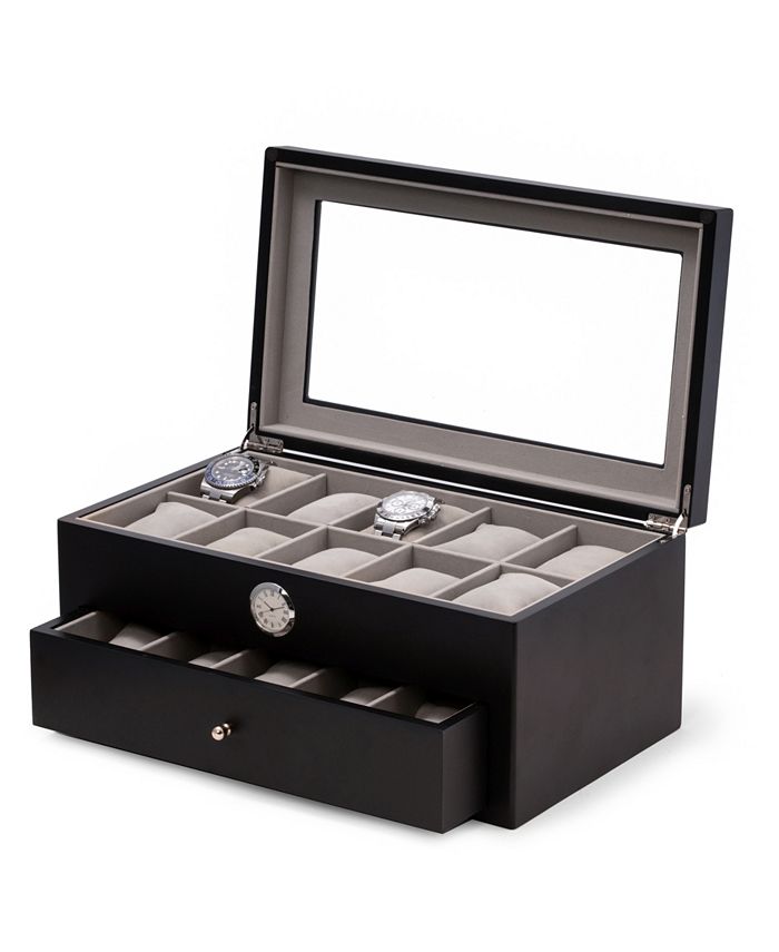 Bey Berk 20 Watch Box with Quartz Movement Clock Macy s