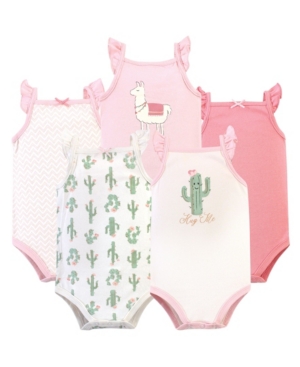 Hudson Baby Girl Sleeveless Bodysuits Pack of 5