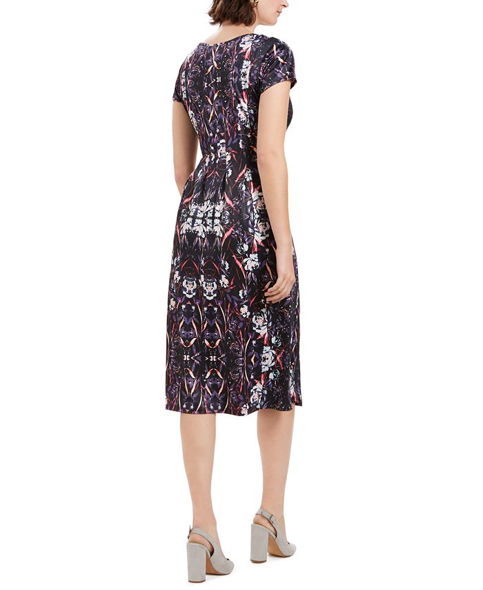 NY Collection Petite Printed Fit & Flare Dress - Macy's