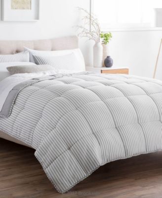 Brookside - Striped Reversible Chambray Comforter Set, Twin