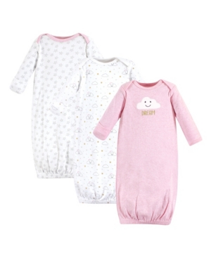 Hudson Baby Baby Girl Cotton Gowns 3-Pack