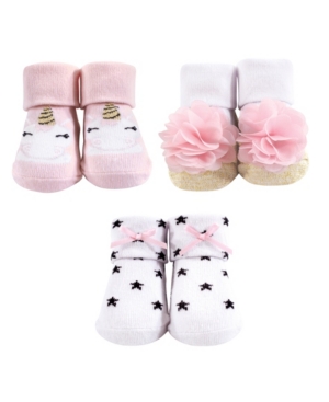 image of Hudson Baby Baby Girl Socks Gift Set Golden Unicorn