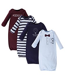 Cotton Baby Girl Gowns, 4-Pack