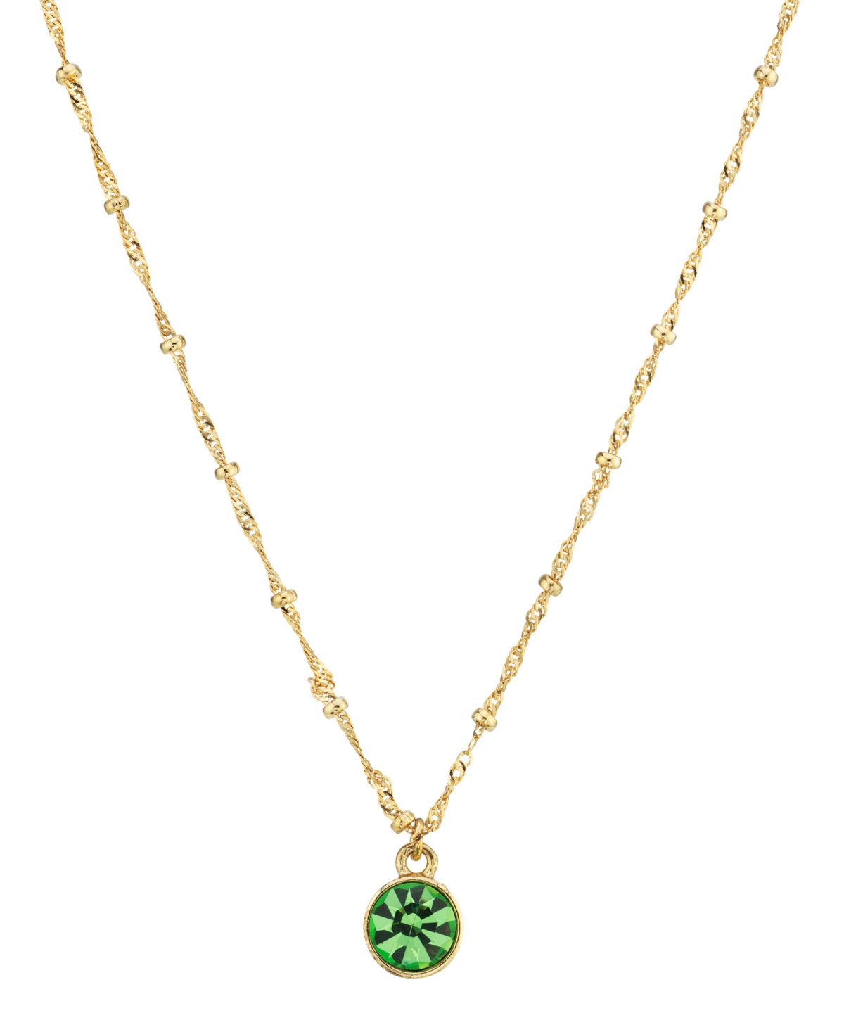 2028 14k Gold-dipped Pendant Necklace In Green