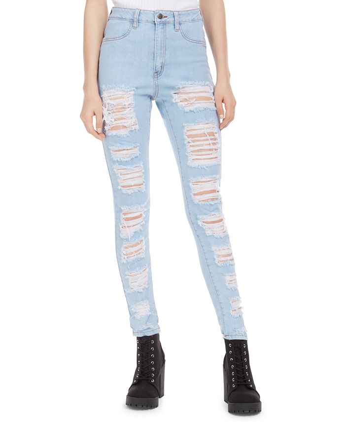 Aphrodite Ripped High-Rise Skinny Jeans - Macy's