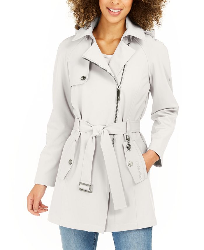 Slapen Voorzitter Sluimeren Calvin Klein Belted Water-Resistant Raincoat & Reviews - Coats & Jackets -  Women - Macy's