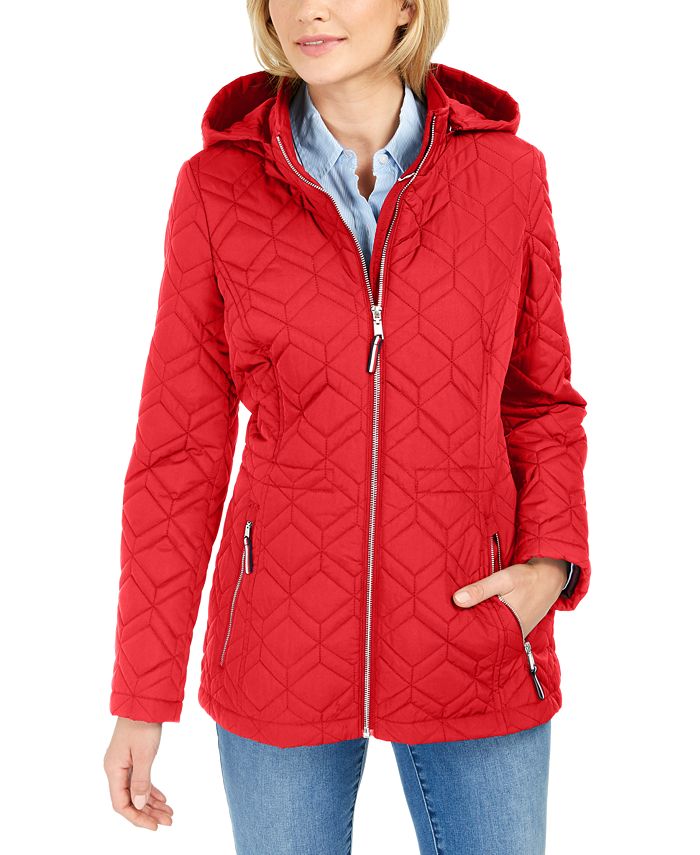 Kommunist himmelsk chokolade Tommy Hilfiger Hooded Rain-Resistant Quilted Jacket & Reviews - Coats &  Jackets - Women - Macy's