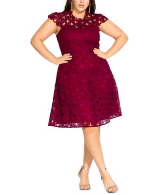 City Chic - Trendy Plus Size Lacey Love Dress
