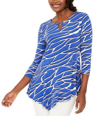 JM Collection - Chain-Print Grommet Tunic