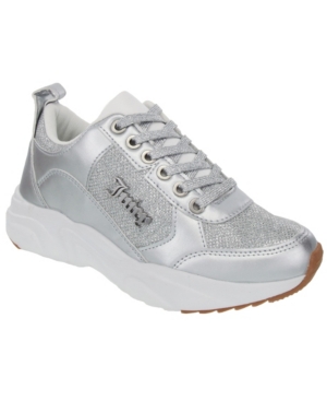 Juicy Couture Enchanter Lace Up Sneakers Women's Shoes In Silver