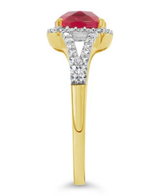 Lab Grown Ruby (1-3/4 ct. t.w.) and Lab Grown White Sapphire (1/4 ct. t.w.) Ring in 10k Yellow Gold