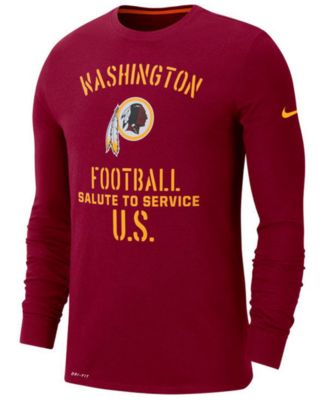 Nike Men s Washington Redskins Salute To Service Dri FIT Cotton Long Sleeve T Shirt Macy s