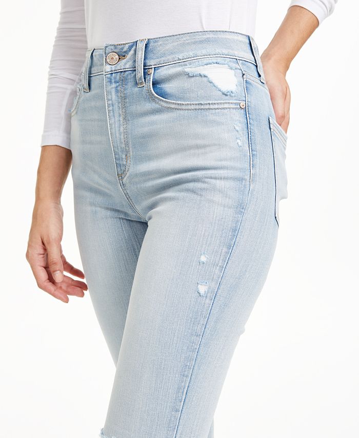 ripped high rise jeans