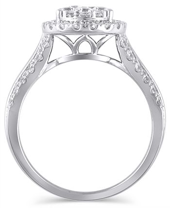 Macy's - Certified Diamond (1-1/2 ct. t.w.) Engagement Ring in 14K White Gold