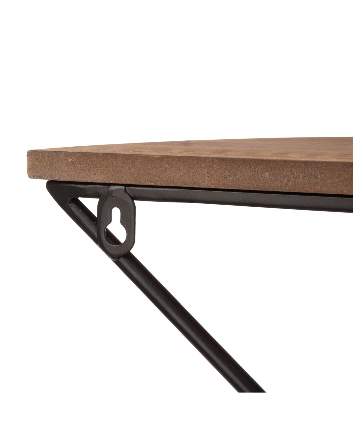 Glitzhome Farmhouse Metal and Wooden Wall Shelves, Set of 2