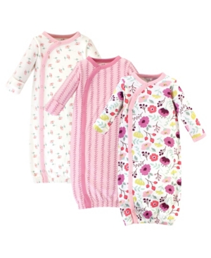 image of Touched By Nature Baby Girl Kimono Gowns, Set of 3