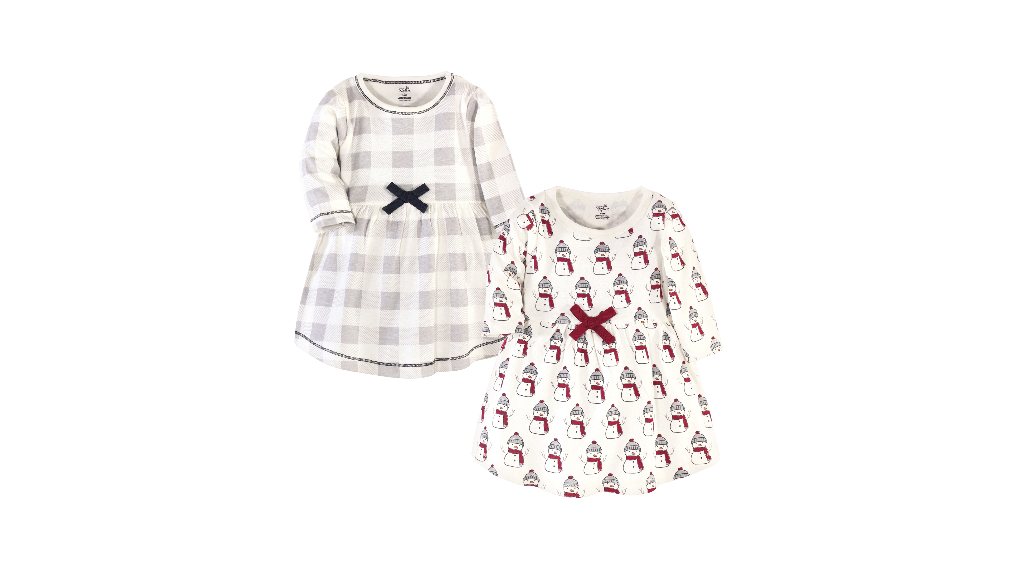 Touched by Nature Baby Girls 2Pk Long Sleeve Natural Dresses