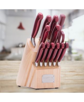 Argentum Red 14-Pc. Cutlery Block Set