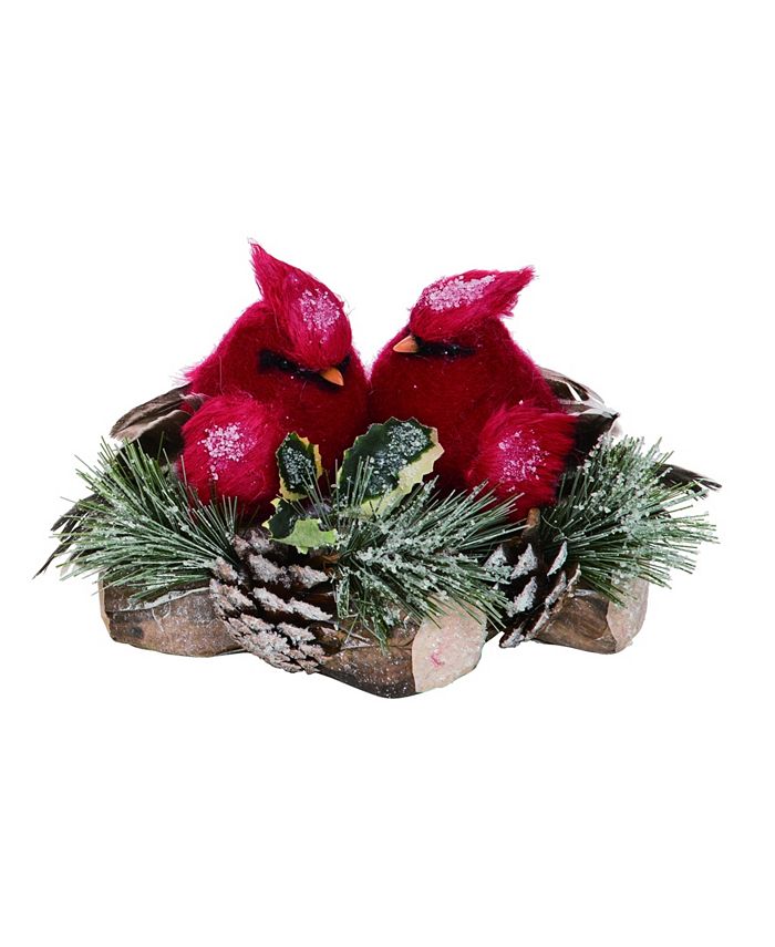 Trans Pac Pinecone Small Red Christmas Cardinal Decor & Reviews - Shop ...