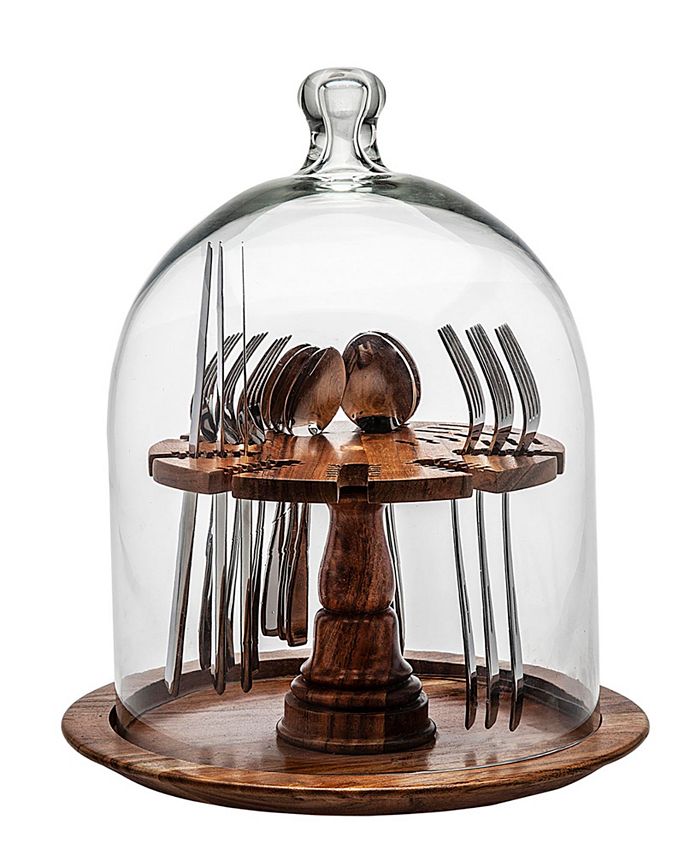 Godinger Wood & Glass Flatware Caddy Macy's