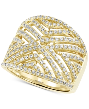 image of Effy Diamond Geometric Openwork Statement Ring (3/4 ct. t.w.) in 14k Gold