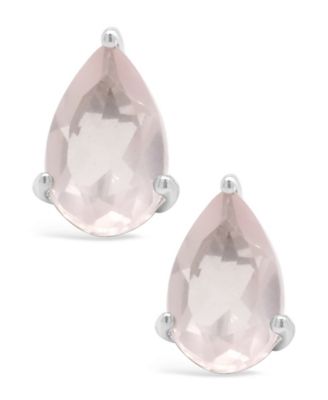 Pear-shape Gemstone Stud Earrings in Sterling Silver