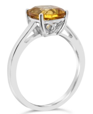 Citrine (1-7/8 ct. t.w.) Ring in Sterling Silver. Also Available in Rose Quartz (2-1/4 ct. t.w.) and Amethyst (1-3/4 ct. t.w.)
